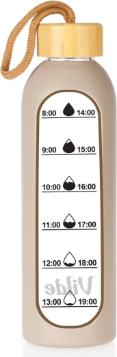 Glas-Trinkflasche Vilde mit beigem Silikonmantel 600 ml