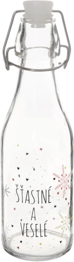 Glasflasche mit Bügelverschluss Flocke rot 0,52 l