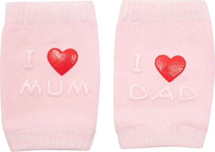 Kinder-Knieschoner mit ABS I love mum & dad – rosa