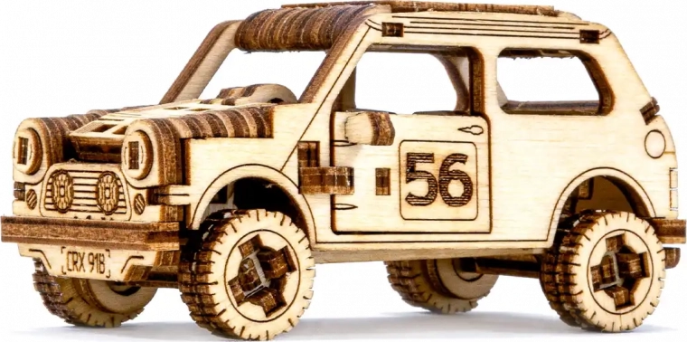 Holz-3D-Puzzle – Rallyeauto-Modell 1 (Mini Cooper)