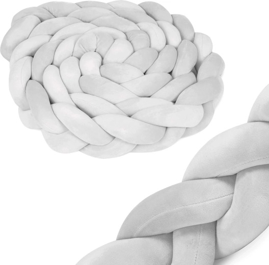 Ricokids geflochtener Schutzrand für das Babybett 3 m grau