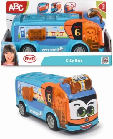 Kinder-Stadtbus mit öffnenden Türen und Rassel