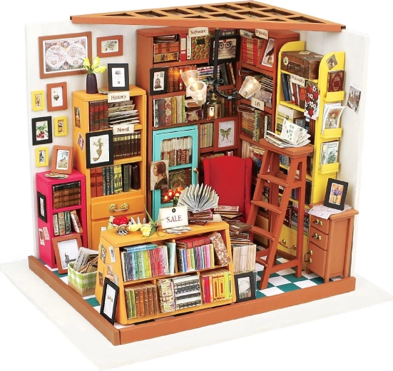 RoboTime Miniatur-Puppenhaus Bibliothek