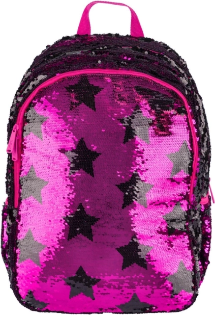 Schulrucksack mit Pailletten und Sternenmuster
