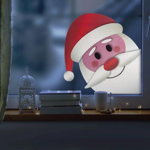 Weihnachtsdekoration für das Fenster, Nikolaus, 28,5 × 27 cm