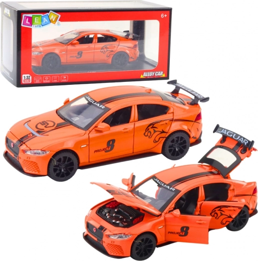 Metallmodell JAGUAR mit Beleuchtung und Sounds, orange