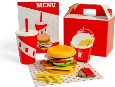 Bigjigs Toys Burger- und Pommes-Set für Kinder