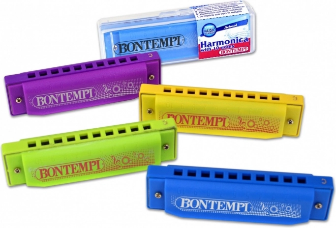 Mundharmonika Bontempi 10 Löcher – bunte Schulversion