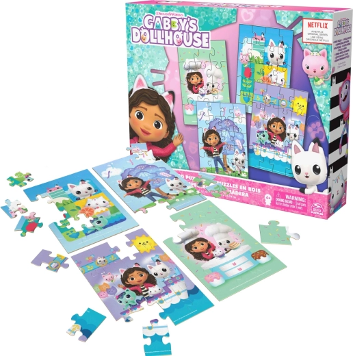 Holzpuzzle Gabbys Puppenhaus – 4 Puzzles