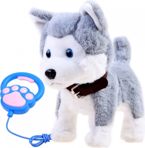 Interaktiver Plüsch-Husky mit Schlaufe und Geräuschen