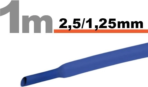 Blauer Isolierschlauch 2,5/1,25 mm