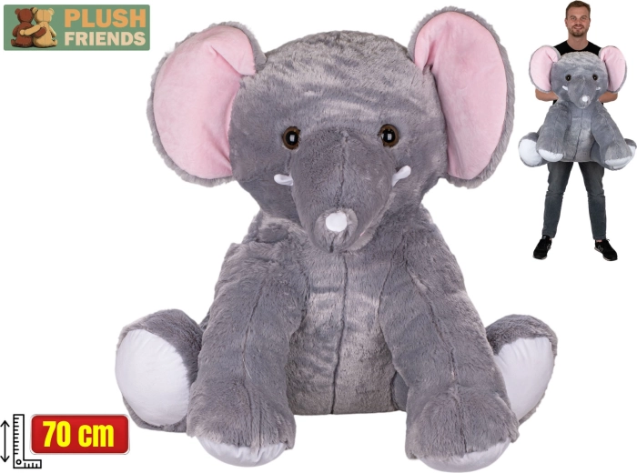 Plush Friends Elefant aus Plüsch, sitzend, 70 cm