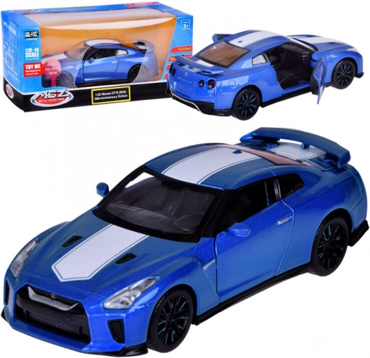 Metallmodellauto NISSAN GT‑R 1:32 mit öffnenden Türen und Lichtern