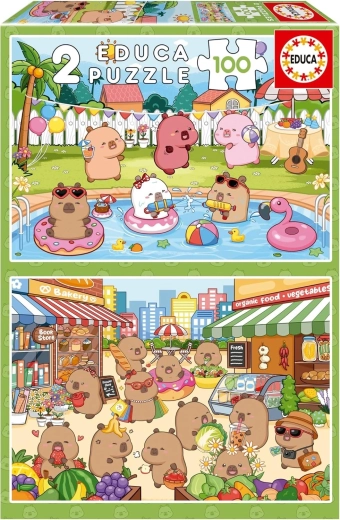 Educa Puzzle Capyfun 2×100 Teile