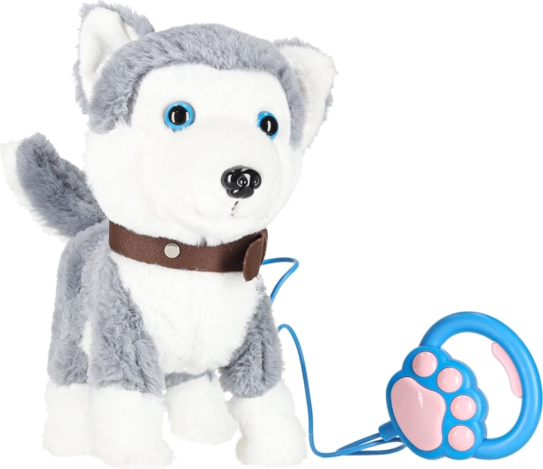 Interaktiver Plüsch-Husky an der Leine
