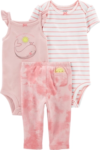 Carter's 3-teiliges Baby-Set Pink Whale – Leggings und 2× Body, Gr. 56