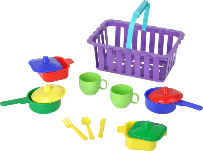 Buntes Set für realistisches Küchenrollenspiel