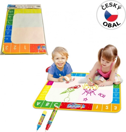 Magisches Malen mit Wasser mit Buchstaben und Zahlen