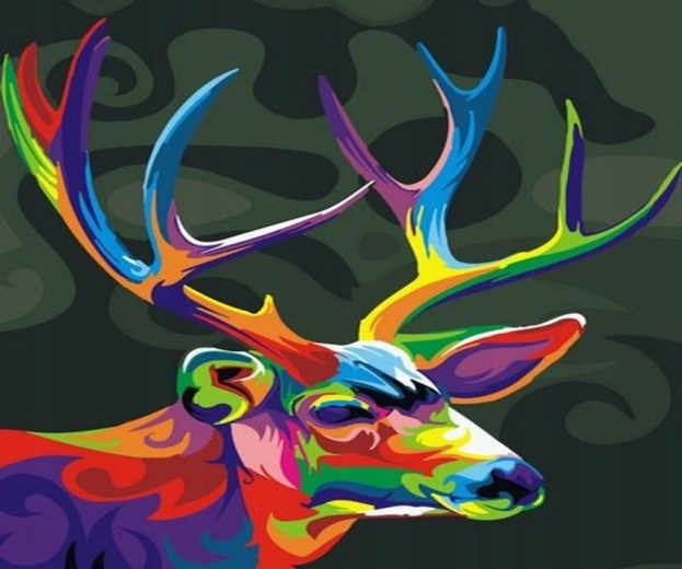 Malen nach Zahlen Bunter Hirsch 40 × 50 cm