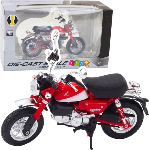 Retro-Motorrad aus Metall, rot 1:12