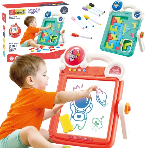 Beidseitige Zeichentafel und Tetris-Spiel 2-in-1 Woopie