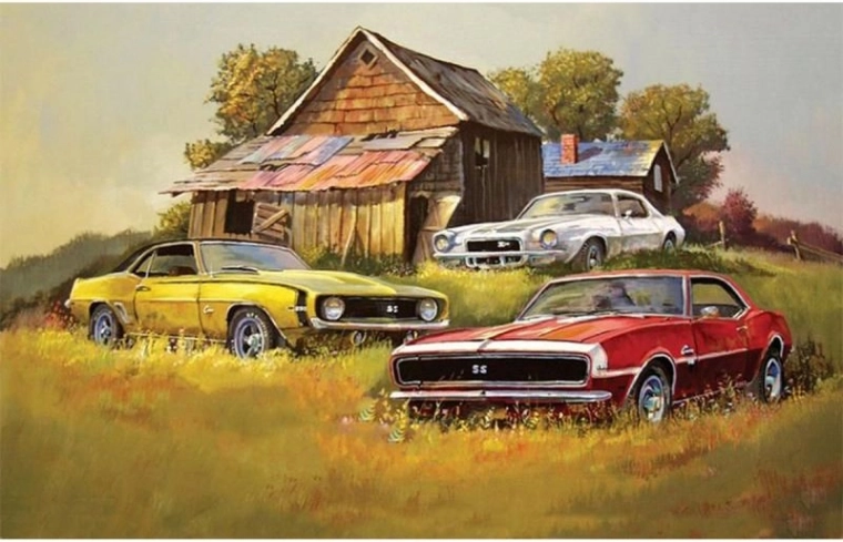 Diamantmosaik Chevrolet Camaro SS – 3 Klassiker 40 × 30 cm - 1 Stück