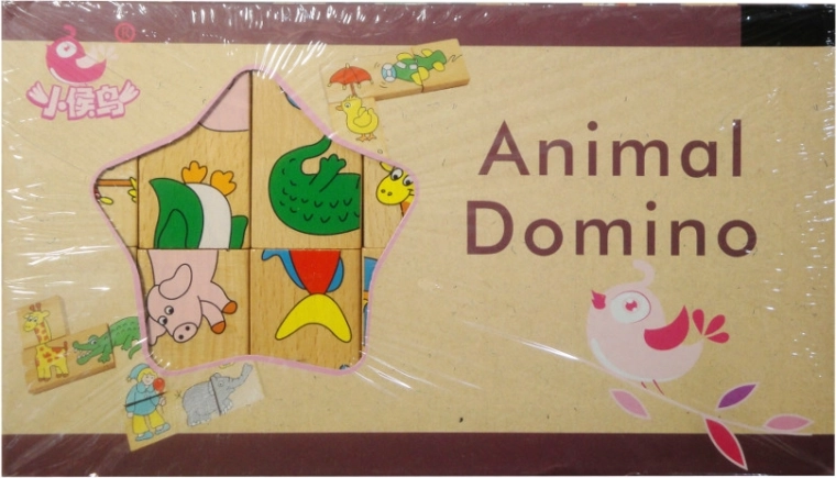 Holzdomino mit Tieren