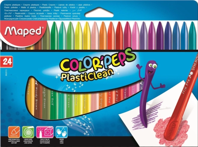Dreikantige Plastikpastelle Color'Peps PlastiClean 24 Stk