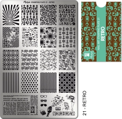 Moyra Retro 21 Nagelstempel-Schablone