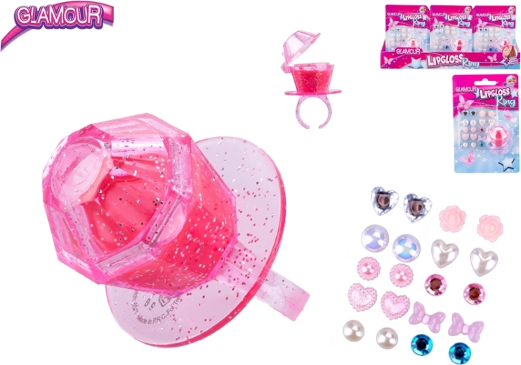 Glamour Beauty-Set mit Ring und Ohrring-Aufklebern