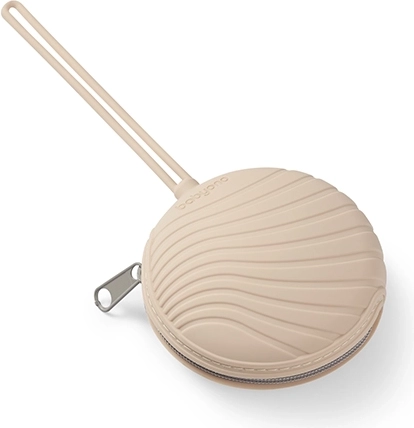 BabyOno Silikon-Etui für Schnuller mit Reißverschluss, Beige