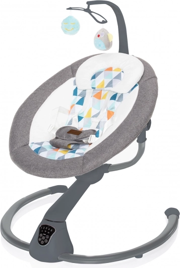 Babywippe Lullaby, Dreieckmuster/grau