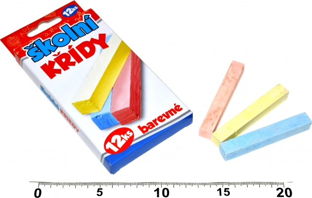 Bunte Schulkreide 12 Stück