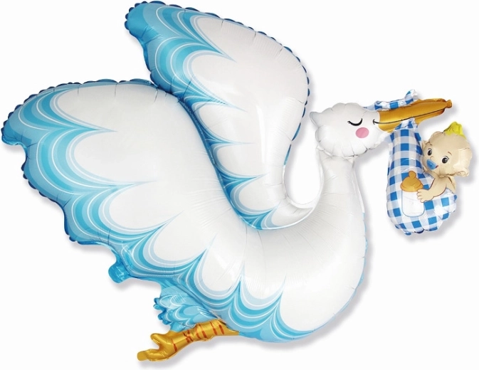 Folienballon Storch Baby Boy