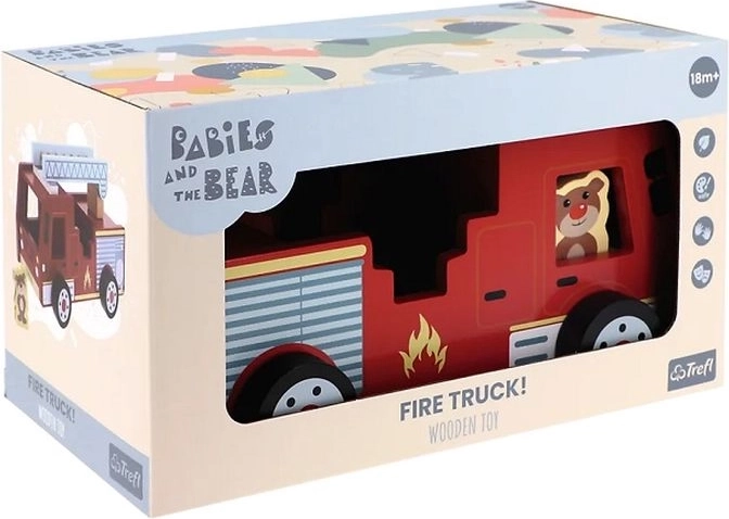 TREFL Holz-Feuerwehrauto Bobaski i Miś