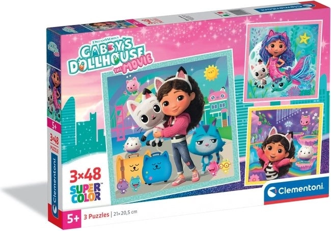 Puzzle Gabbys magisches Haus 3×48 Teile CLEMENTONI