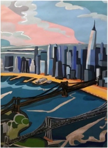 Norimpex Malen nach Zahlen Wolkenkratzer an der Küste 40 × 50 cm