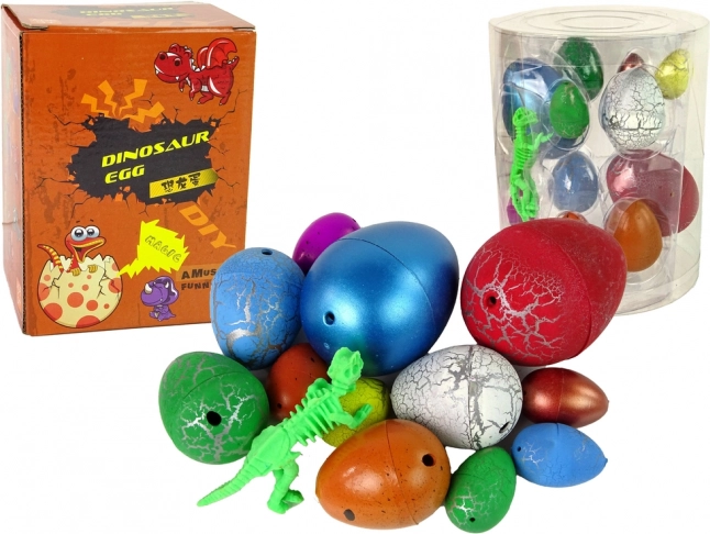 Wachsendes Dinosaurier-Ei – Set mit 12 Stück, verschiedene Größen