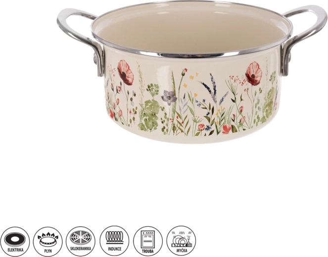 Emaillierter Stieltopf MÁK Lem 2,2 l