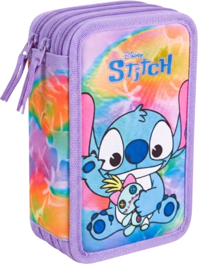 Dreistöckiges, ausgestattetes Schulmäppchen Lilo & Stitch Stitch lila