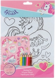 Ausmal- und Sticker-Set Einhorn