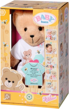Teddybär BABY Born in weißer Kleidung