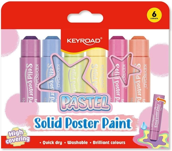 Feste Temperafarben KEYROAD in Pastelltönen – 6 Stück