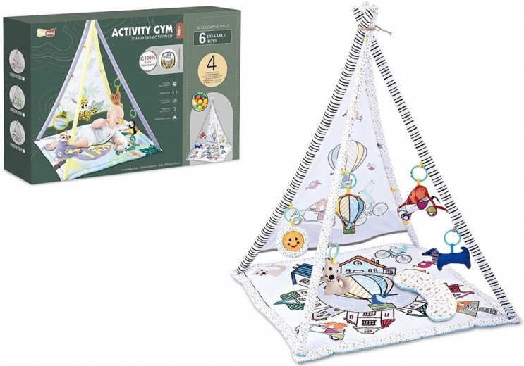 Kinderunterlage mit Überdachung und Musikelementen