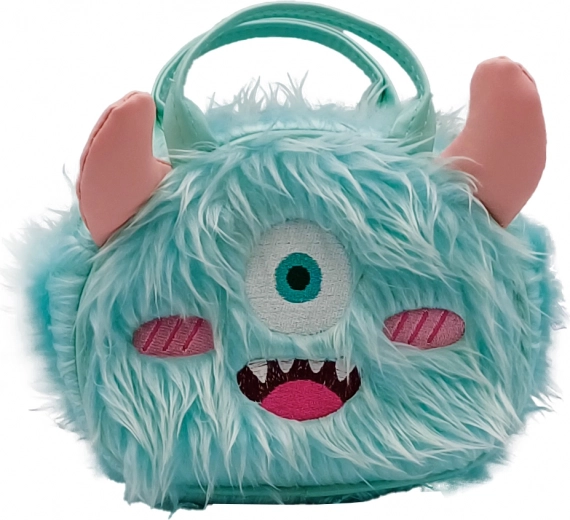 Plüsch-Handtasche Monster türkis