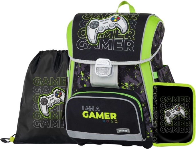 Schulset Premium Gamer – Schultasche, Beutel und Federmäppchen