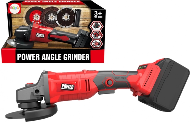 Rote Akku-Kinder-Schleifmaschine mit austauschbaren Scheiben