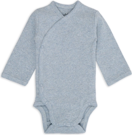 Lodger Wickelbody mit langen Ärmeln melange blue fogg, Gr. 56