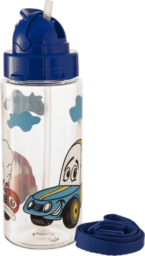 Kinder-Tritan-Trinkflasche mit Strohhalm Auto 0,5 l