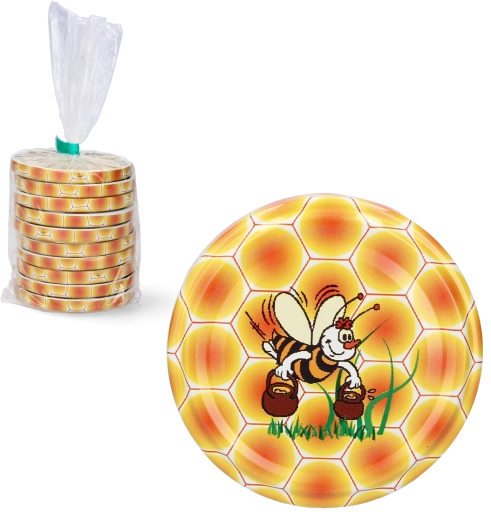 Einmachdeckel 66 mm mit Bienenmotiv, Set 10 Stück